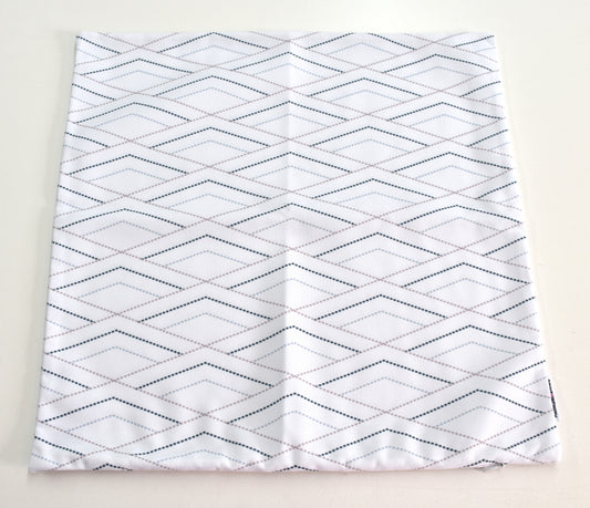 Cushion Cover 18x18 - Canvas | Triple Diamond - White and Grey