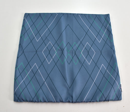 Cushion cover 18x18 - Crepe | Multi-diamond - Blue and turquoise