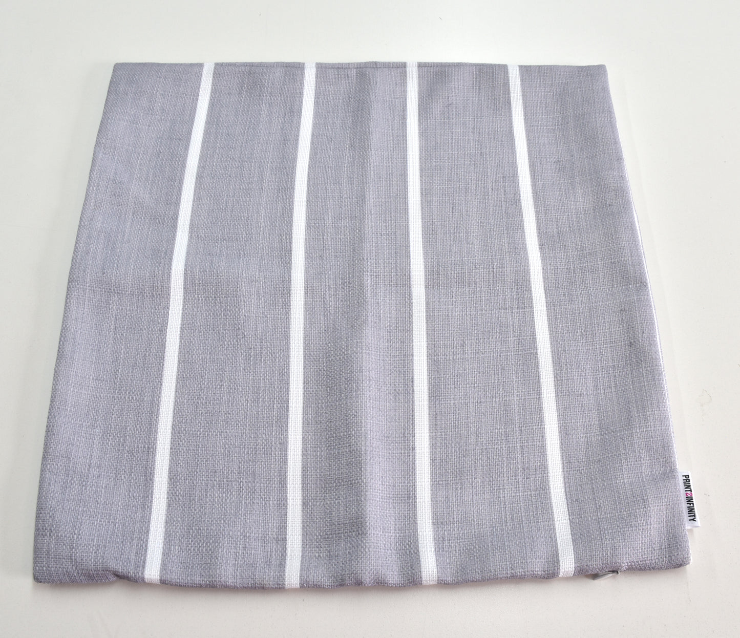 Cushion cover 18x18 - Polycube | Vertical stripes - Grey