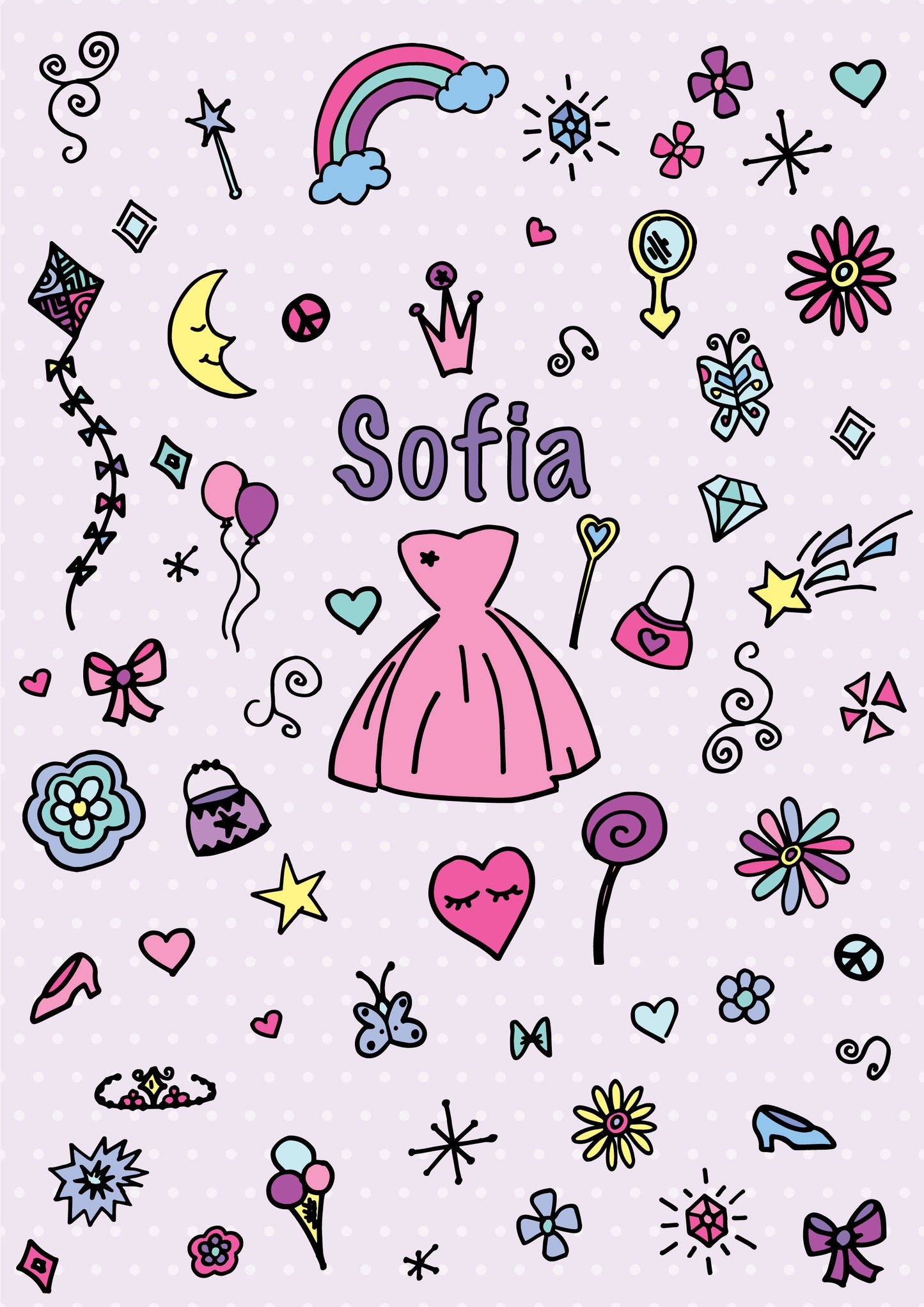 Couverture personnalisable | Princesse - mauve