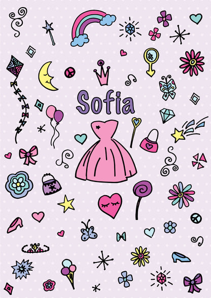 Couverture personnalisable | Princesse - mauve