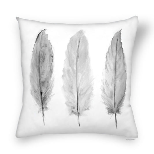 Cushion cover | Feather trio - Black and white