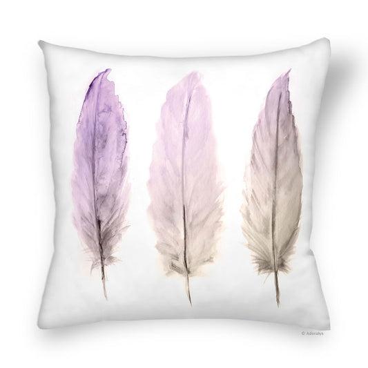 Cushion cover | Feather trio - Mauve and beige