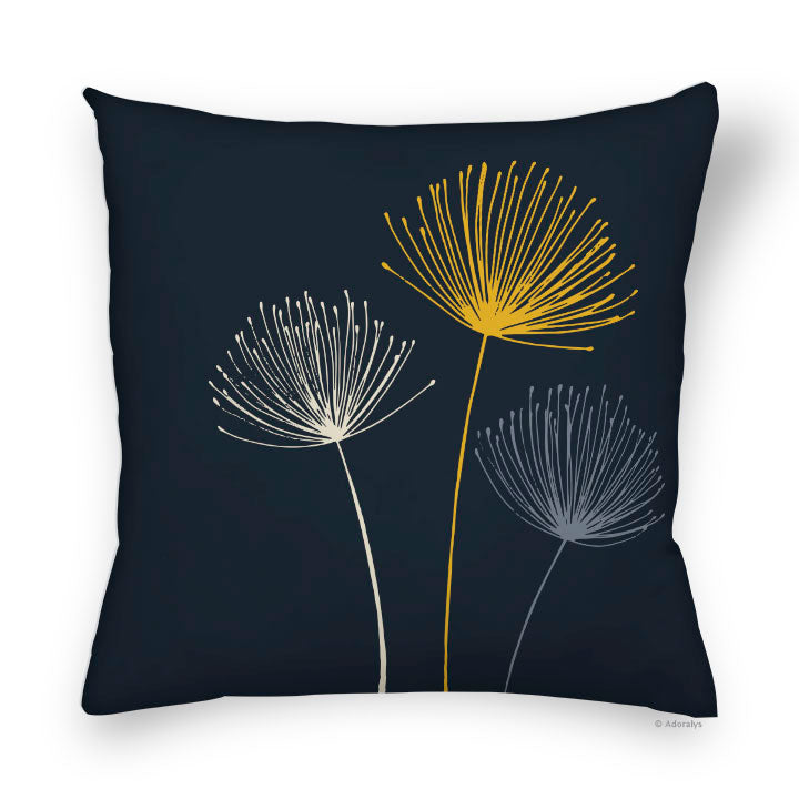 Cushion cover | Floral trio - Black