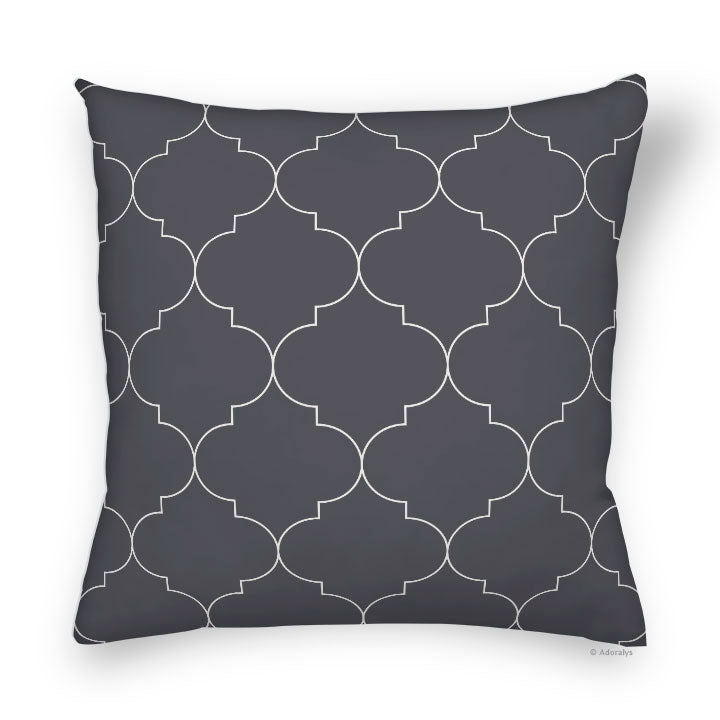 Housse de coussin | Motif marocain - Grise