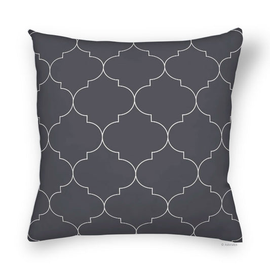 Housse de coussin | Motif marocain - Grise