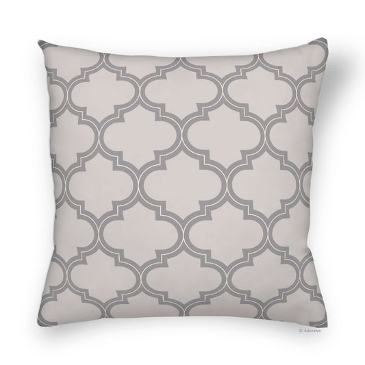 Housse de coussin | Motif marocain - Beige et grise