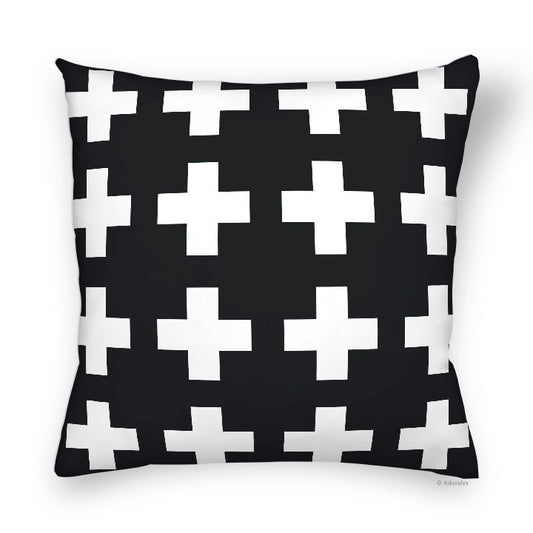 Cushion cover | Small crosses - Black and white