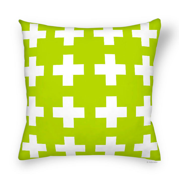 Cushion cover | Small crosses - Green