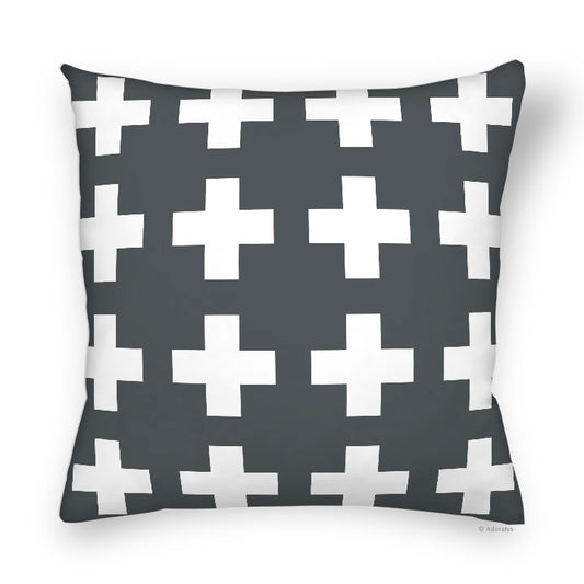 Cushion cover | Small crosses - Grey