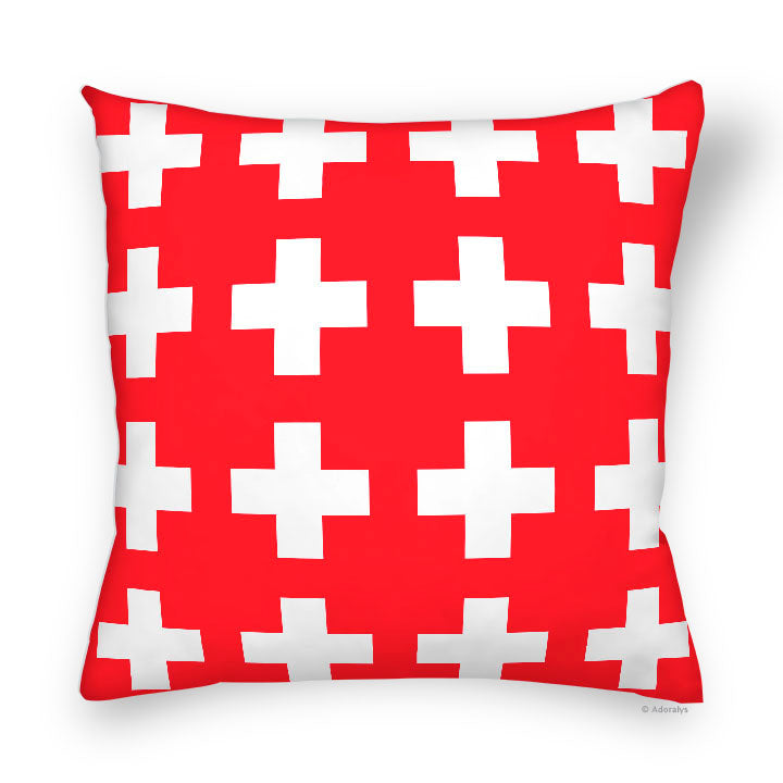 Cushion cover | Small crosses - Red