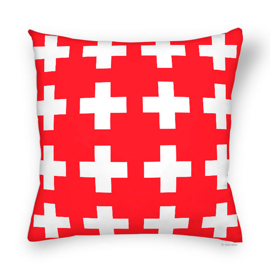 Cushion cover | Small crosses - Red