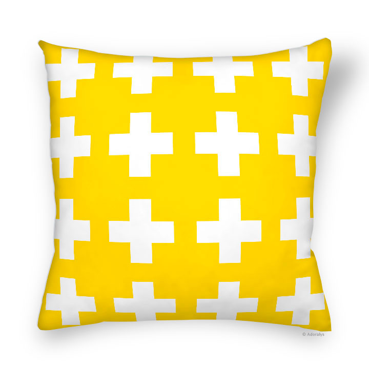 Cushion cover | Small crosses - Yellow