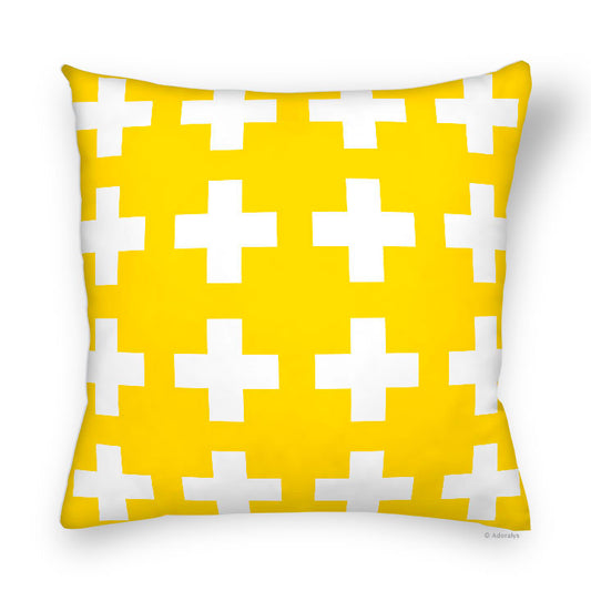 Cushion cover | Small crosses - Yellow