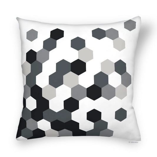 Cushion cover | Hexagons - Black and white