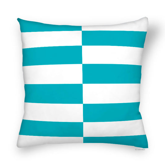 Cushion Cover | Rectangular Grid - White and Blue