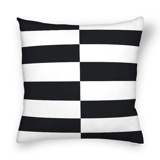 Cushion Cover | Rectangular Grid - Black and White