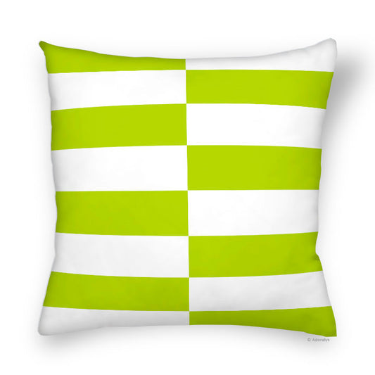 Cushion Cover | Rectangular Grid - White and Green
