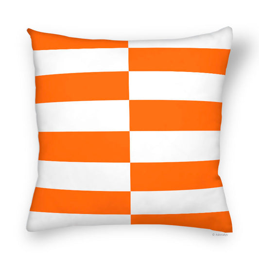Cushion Cover | Rectangular Grid - White and Orange