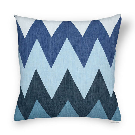 Cushion cover | Large chevrons - Blue