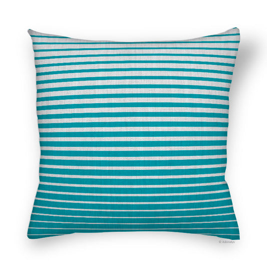 Housse de coussin | Lignes dégradées - Grise et turquoise