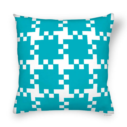 Cushion cover | Woven pixel - Blue