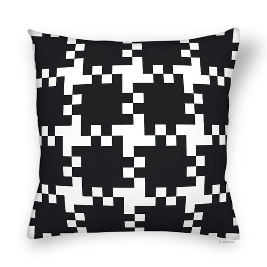 Cushion Cover | Woven Pixel - Black and White