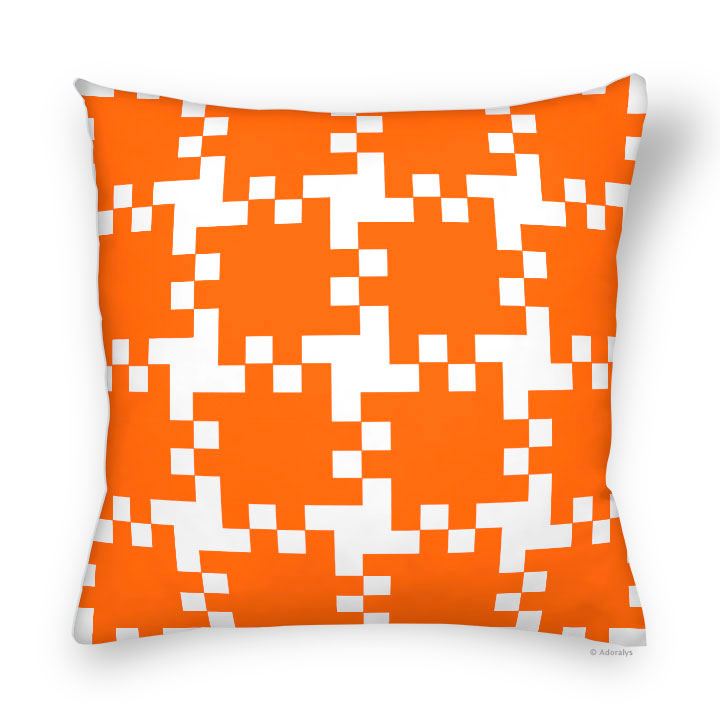 Cushion cover | Woven pixel - Orange