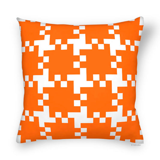 Cushion cover | Woven pixel - Orange