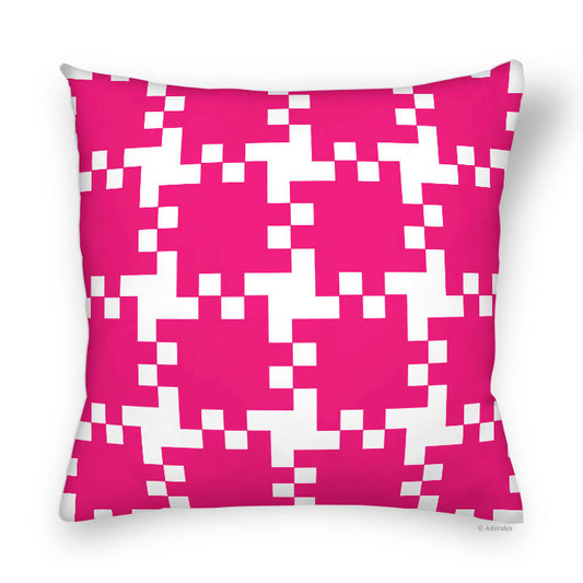 Cushion cover | Woven pixel - Pink
