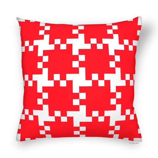 Cushion cover | Woven pixel - Red