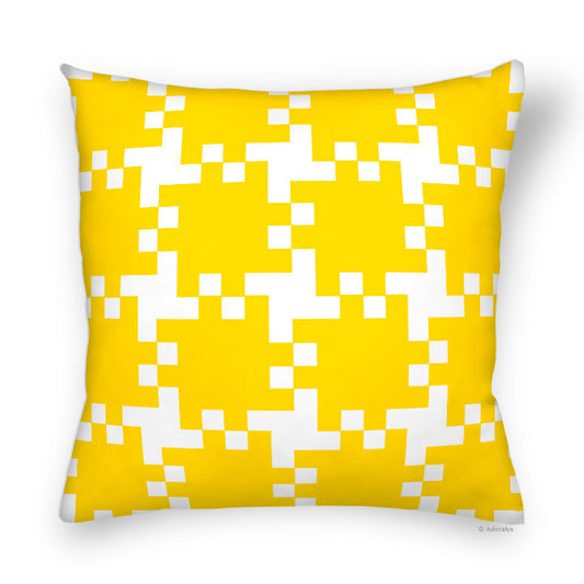 Cushion cover | Woven pixel - Yellow