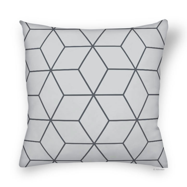 Cushion cover | Diamond line - Grey
