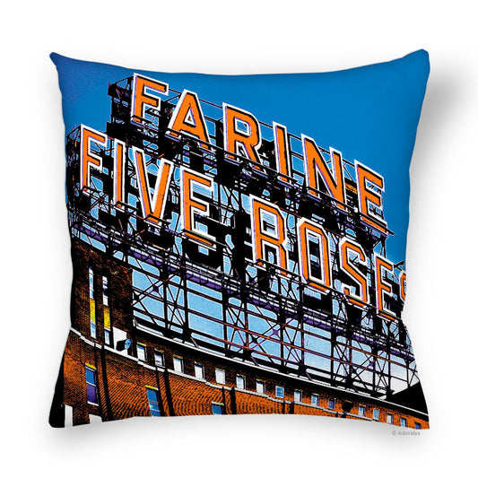 Cushion cover | Five Roses - Blue and orange