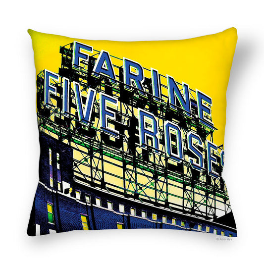 Cushion cover | Five Roses - Yellow and blue