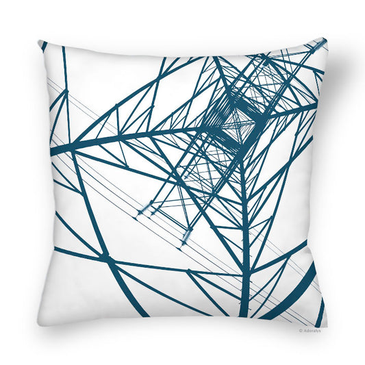 Cushion cover | Metal frame - White and blue