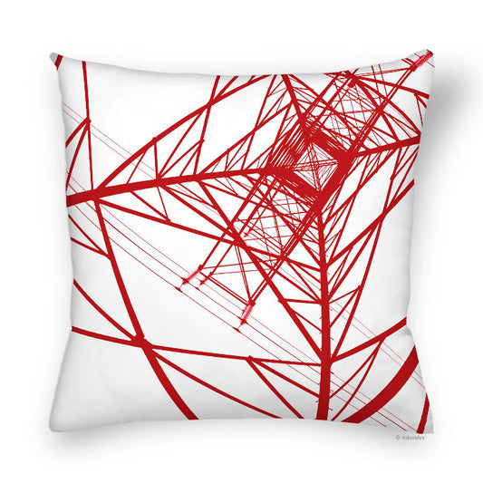 Cushion cover | Metal structure - White and red