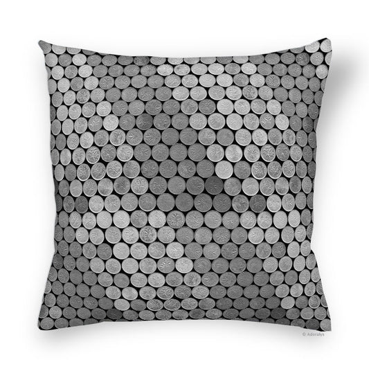 Cushion cover | Black cents - Grey