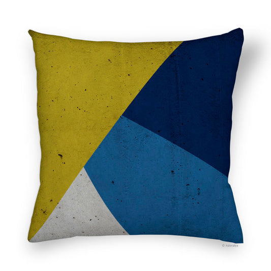 Cushion cover | Triangle design - Yellow and blue