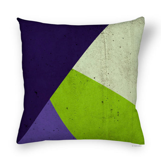 Cushion cover | Triangle design - Blue, purple and green