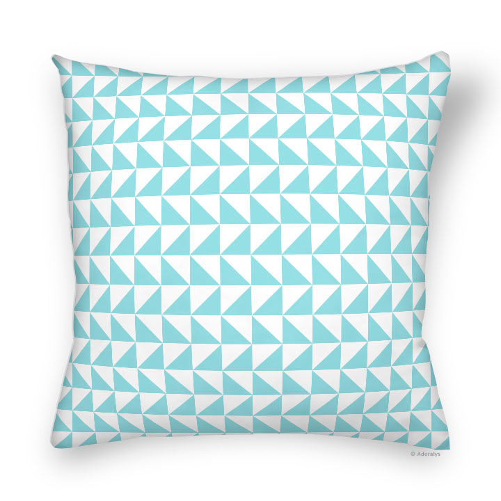 Cushion cover | Aligned triangles - Turquoise