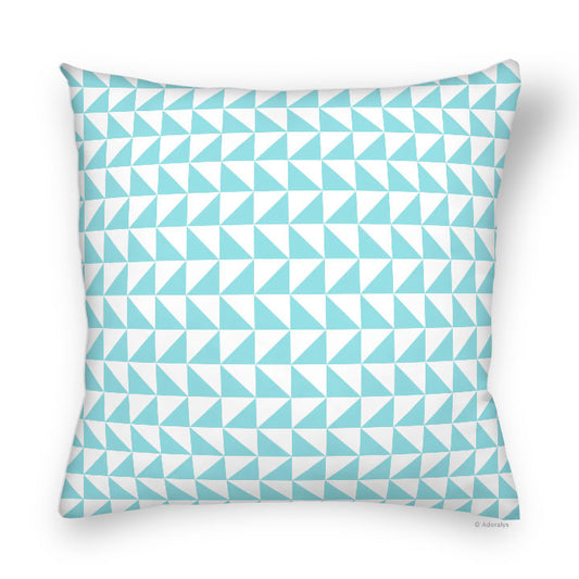 Cushion cover | Aligned triangles - Turquoise