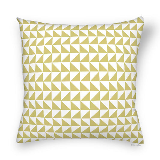Cushion cover | Aligned triangles - Yellow