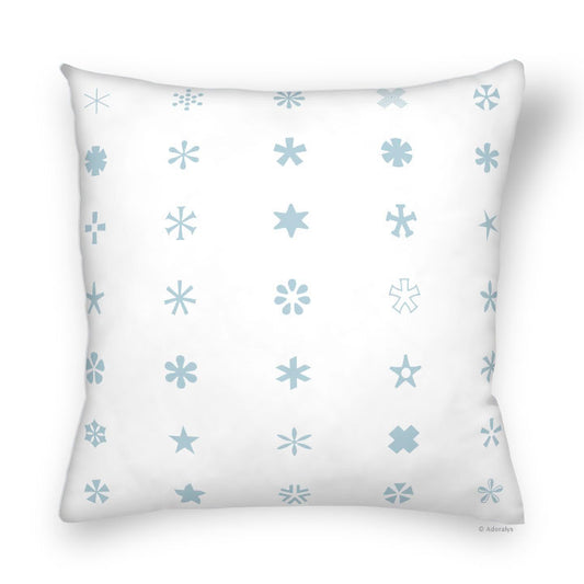 Cushion cover | Multi-shaped stars - White and blue