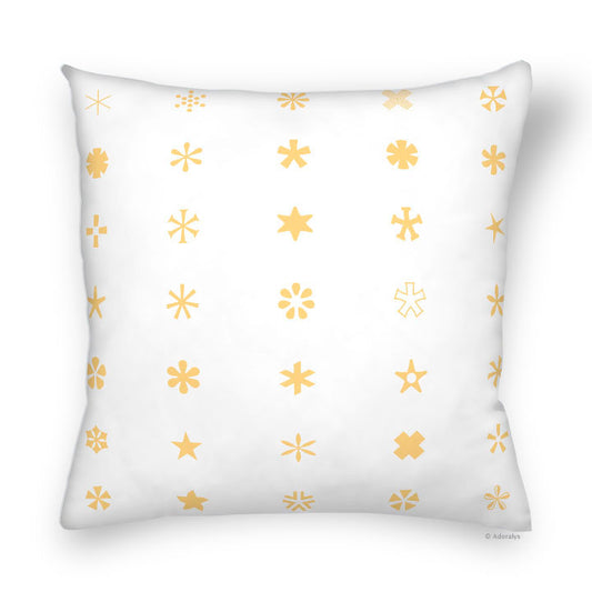 Cushion cover | Multi-shaped stars - White and yellow