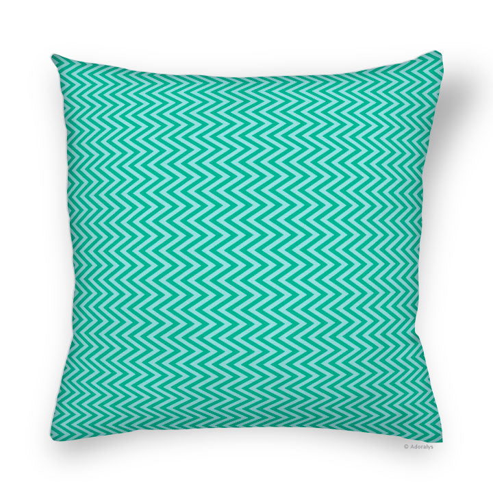 Cushion Cover | Vertical Chevrons - Turquoise