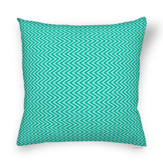 Cushion Cover | Vertical Chevrons - Turquoise