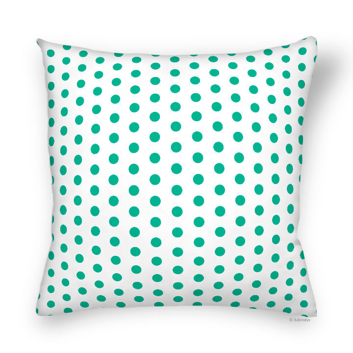Cushion cover | Large dots - White and green