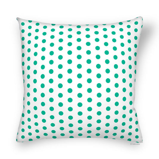 Cushion cover | Large dots - White and green