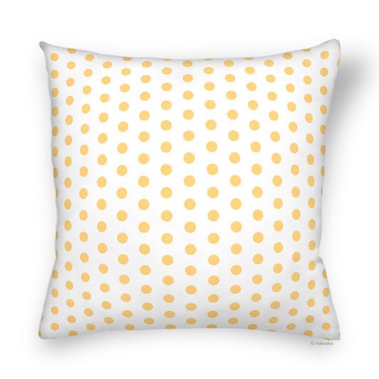 Cushion cover | Large dots - White and yellow